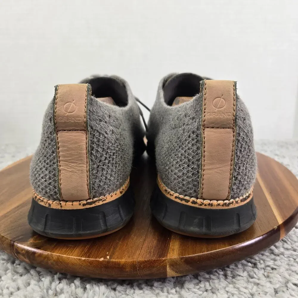 Cole Haan Mens 11M ZeroGrand Stitchlite Wool Knit Gray Casual Daily Oxford Shoe